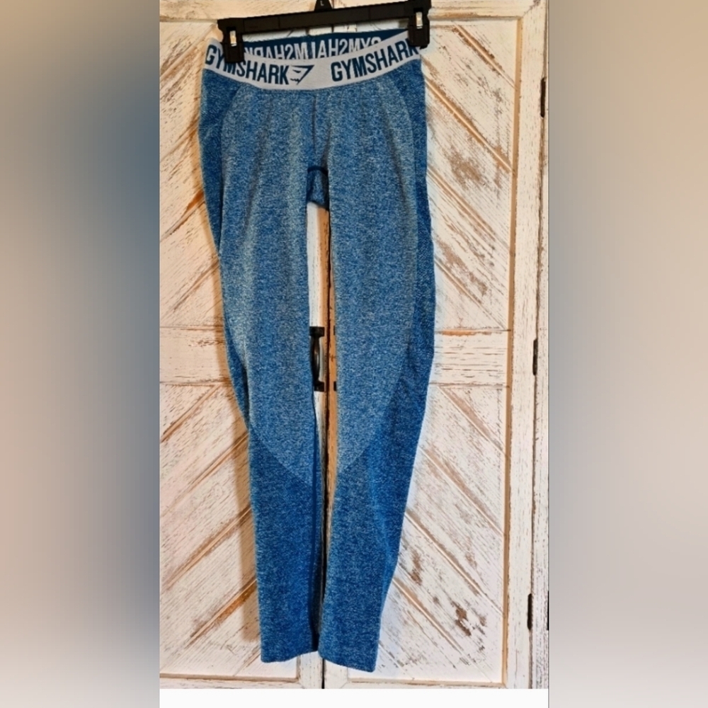 Gymshark Women's Blue Heathered High Rise Seamless Leggings Size M Workout